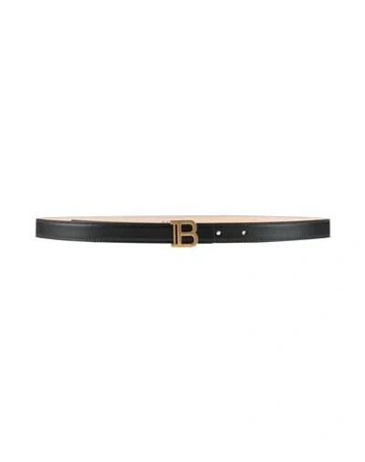 Balmain Woman Belt Black Size 32 Calfskin