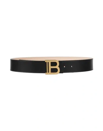Balmain Woman Belt Black Size 32 Calfskin