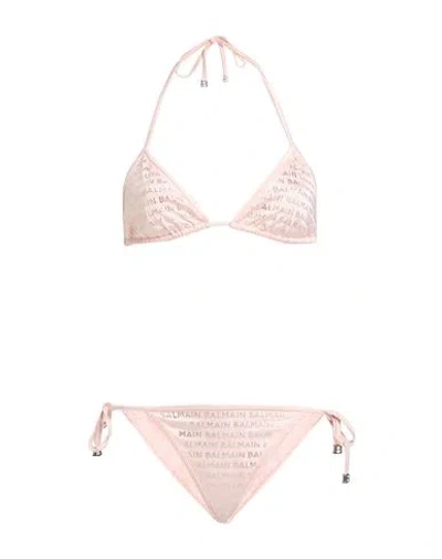 Balmain Woman Bikini Pink Size 12 Polyamide, Elastane