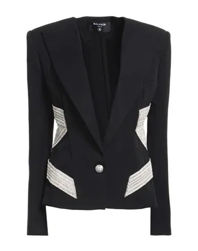 Balmain Woman Blazer Black Size 14 Wool