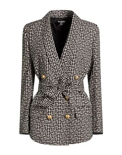 Balmain Woman Blazer Black Size 2 Cupro