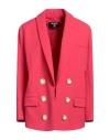 Balmain Woman Blazer Fuchsia Size 14 Virgin Wool, Viscose, Cotton In Pink