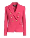 Balmain Woman Blazer Fuchsia Size 8 Virgin Wool In Pink