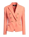 Balmain Woman Blazer Salmon Pink Size 2 Virgin Wool