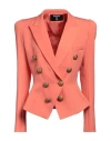 Balmain Woman Blazer Salmon Pink Size 8 Virgin Wool