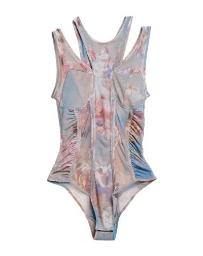 Balmain Woman Bodysuit Beige Size M Polyester, Elastane, Cotton