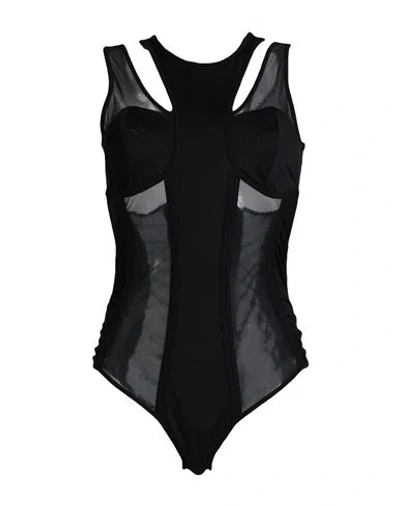 Balmain Woman Bodysuit Black Size Xl Polyester, Elastane, Viscose, Cotton