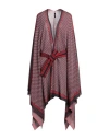 Balmain Woman Cape Red Size Onesize Viscose, Polyamide, Elastane In Multi