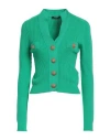 Balmain Woman Cardigan Light Green Size 6 Viscose, Polyester