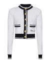 Balmain Signature Logo-embroidered Cardigan In White