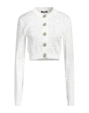 Balmain Cropped Cardigan With Jewel Buttons In White