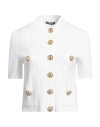 Balmain Short Sleeve Buttoned Pocket Knit Cardigan In White