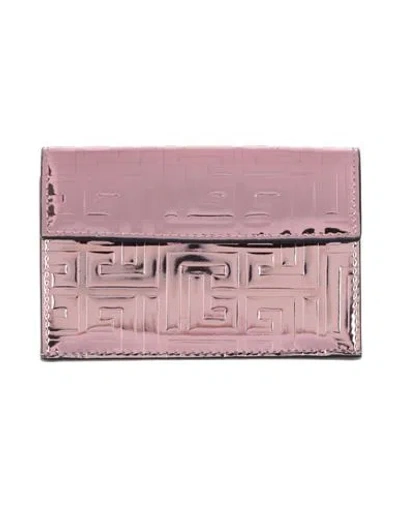 Balmain Woman Coin Purse Pink Size - Leather