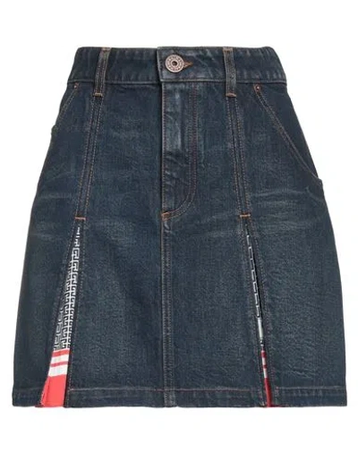 Balmain Woman Denim Skirt Blue Size 6 Cotton, Polyester
