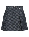 Balmain Women's Mini Monogram Skirt In Blue