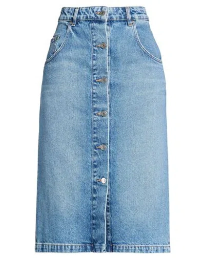 Balmain Woman Denim Skirt Blue Size M Cotton