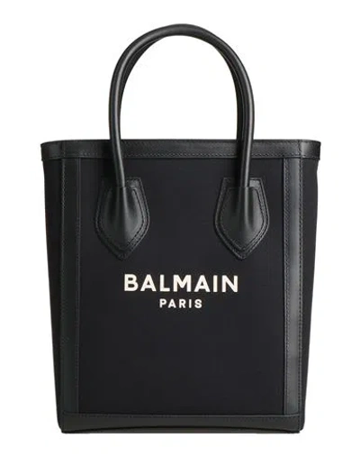 Balmain Woman Handbag Black Size - Cotton, Linen, Calfskin