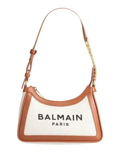 Balmain Woman Handbag Ivory Size - Cotton, Linen In White