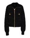 Balmain Black Tweed Bomber Jacket In Black