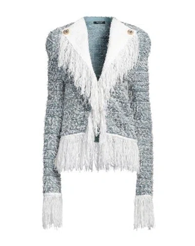 Balmain Fringed Tweed Blazer In Printed
