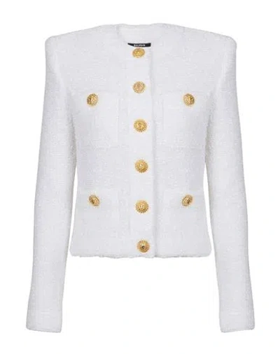 Balmain Tweed Jacket In White
