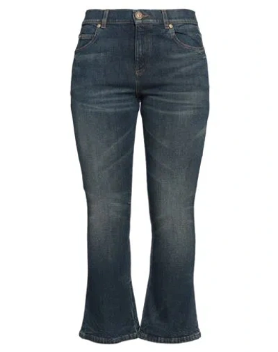 Balmain Woman Jeans Blue Size 10 Cotton, Elastane