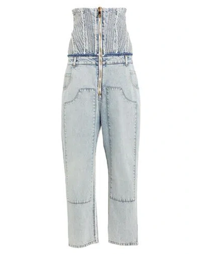 Balmain Woman Jeans Blue Size 12 Cotton