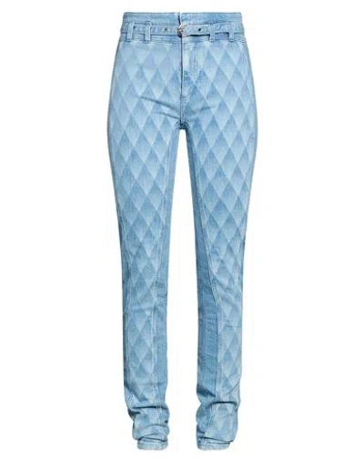 Balmain Woman Jeans Blue Size 4 Cotton, Elastane