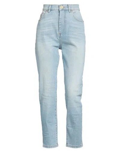 Balmain Woman Jeans Blue Size 6 Cotton, Elastane
