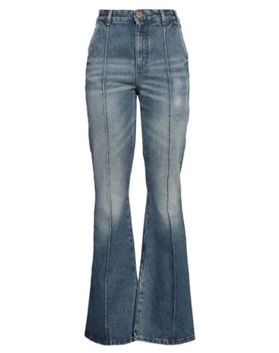 Balmain Woman Jeans Blue Size 8 Cotton, Polyester