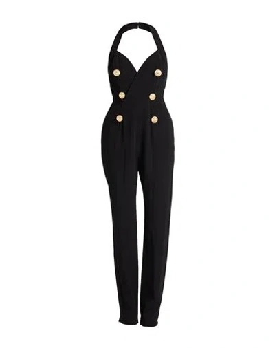 Balmain Woman Jumpsuit Black Size 6 Viscose