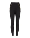 Balmain Jersey Leggings With 6 Buttons In Black