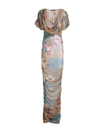 Balmain Woman Maxi Dress Beige Size 1 Polyamide In Brown