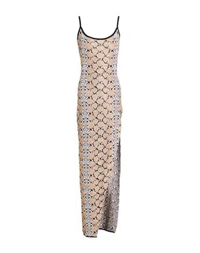 Balmain Woman Maxi Dress Beige Size 6 Viscose, Polyamide, Polyester