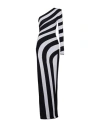Balmain One-shoulder Striped Knit Gown With Slit In Black