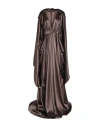 Balmain Silk Dress With Cape In Brown