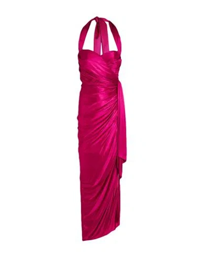 Balmain Woman Maxi Dress Fuchsia Size 6 Viscose In Pink