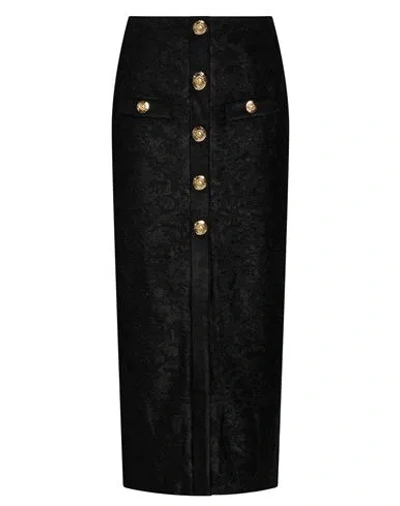 Balmain Woman Maxi Skirt Black Size 8 Viscose, Polyester