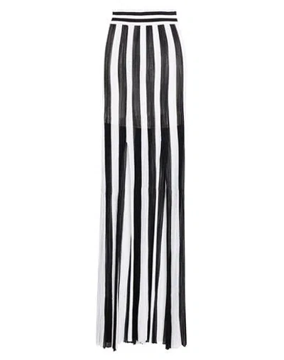 Balmain Woman Maxi Skirt Black Size 8 Viscose, Polyester, Elastane In White