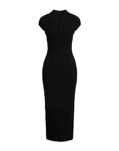 Balmain Woman Midi Dress Black Size 10 Viscose, Polyester