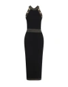 Balmain Woman Midi Dress Black Size 6 Viscose, Polyester, Metal