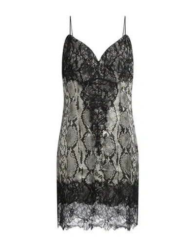 Balmain Woman Midi Dress Grey Size 10 Silk, Polyester In Gray