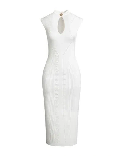 Balmain Woman Midi Dress White Size 8 Viscose, Polyester