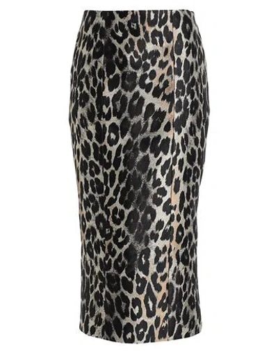 Balmain Woman Midi Skirt Beige Size 8 Polyester, Acetate, Silk