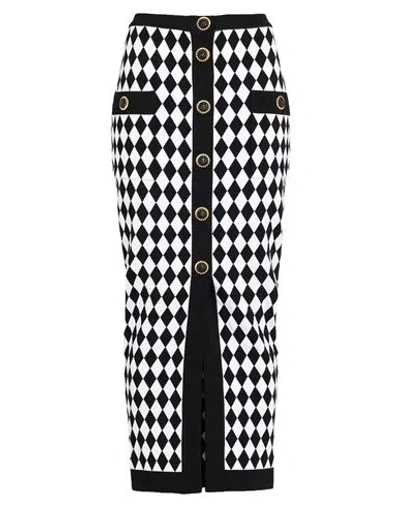 Balmain Woman Midi Skirt Black Size 6 Viscose, Polyamide, Polyester, Elastane