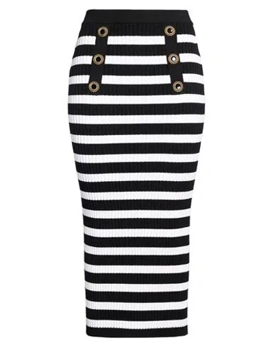 Balmain Woman Midi Skirt Black Size 6 Viscose, Polyester