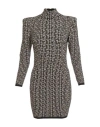 Balmain Logo Jacquard Turtleneck Pullover In Black