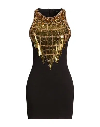 Balmain Woman Mini Dress Black Size 2 Cotton, Polyamide, Elastane, Pvc - Polyvinyl Chloride, Glass
