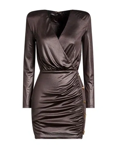 Balmain Woman Mini Dress Black Size 2 Polyester In Multi