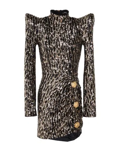 Balmain Woman Mini Dress Black Size 2 Rayon, Elastane